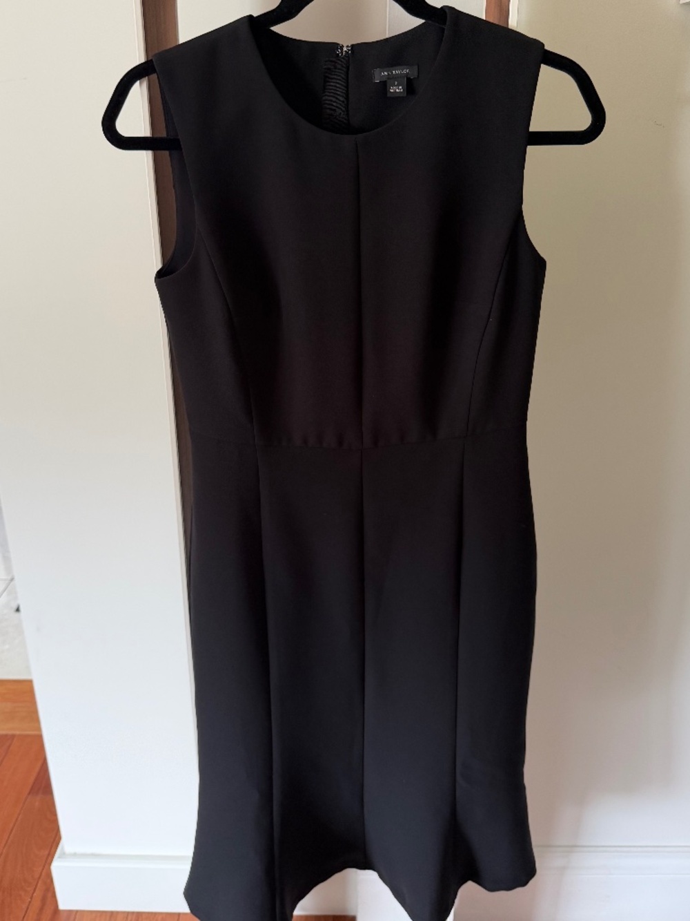 Ann Taylor Sleeveless Black Sheath Dress | Lined | Size 0 | NWOT